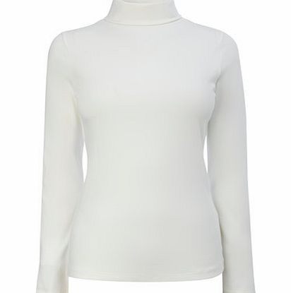 Bhs Ivory Long Sleeve Roll Neck Top, ivory 2424180904