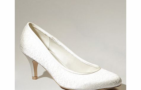 Ivory Olivia Round Toe Court Shoe, ivory