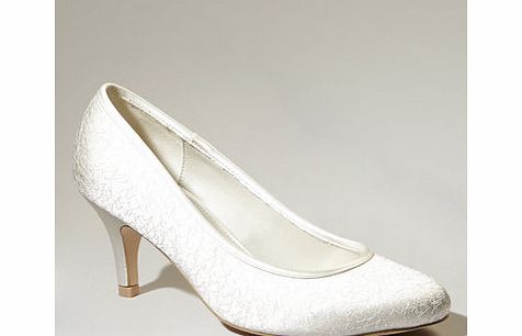 Bhs Ivory Olivia Round Toe Court Shoe, ivory