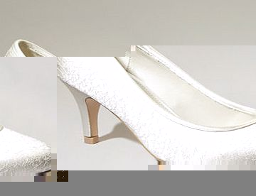 Bhs Ivory Olivia Round Toe Court Shoes, ivory