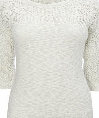 Bhs Ivory Petite Crochet Shoulder Jumper, ivory
