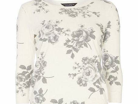 Bhs Ivory Rose Print Jumper, white 19130380306