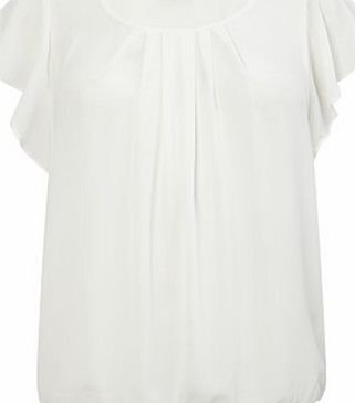 Bhs Ivory Ruffle Sleeve Textured Blouse, cream