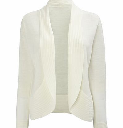 Bhs Ivory Supersoft Curve Hem Cardigan, ivory