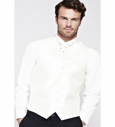 Ivory Twill Wedding Cravat, White BR66W23GWHT