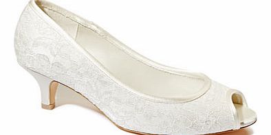 Bhs Ivory Wedding Collection Wide Fit Lace Peep Toe