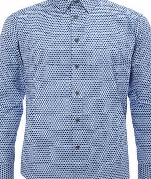 Bhs Jack Reid Marylebone Blue Geo Print Shirt, Blue