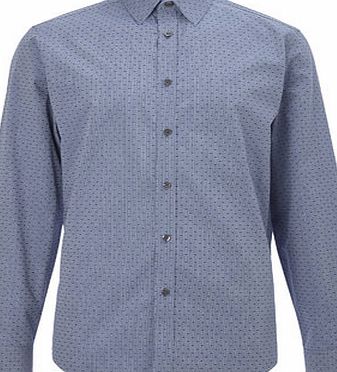 Bhs Jack Reid Marylebone Dobby Print Shirt, Blue