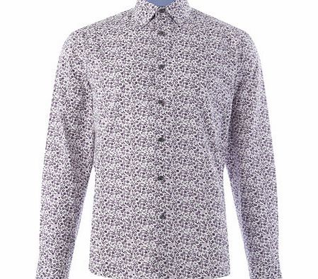 Jack Reid Marylebone Floral Print Shirt, Purple