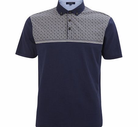 Jack Reid Marylebone Printed Panel Polo Shirt,