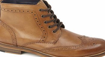 Bhs Jack Reid Marylebone Tan Leather Brogue Boots,