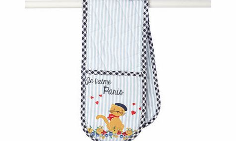 Je taime Paris set of 3 double oven glove, red