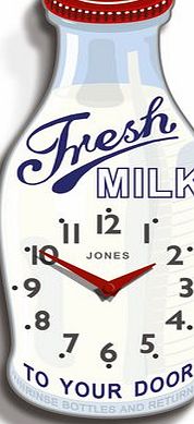 Bhs Jones Retro Milk Bottle Shaped Clock, white