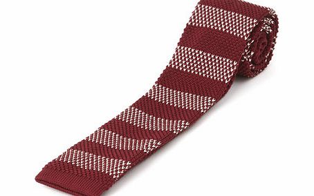 JRM Burgundy White Stripe Tie, Red BR66J01ERED