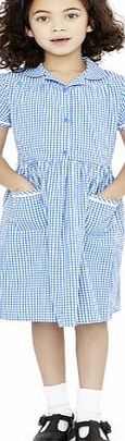 Bhs Junior Girls Blue Classic Gingham School Dress,