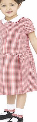 Bhs Junior Girls Red Zipped Gingham School Dress,