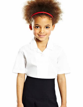 Junior Girls White Generous Fit 2 Pack Non Iron