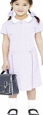 Bhs Junior Girls Zipped Lilac Gingham School Dress,