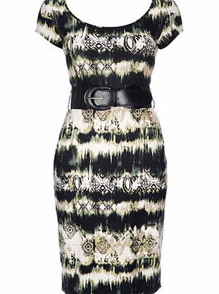 Bhs Khaki Belted Midi Dress, khaki 12027110720