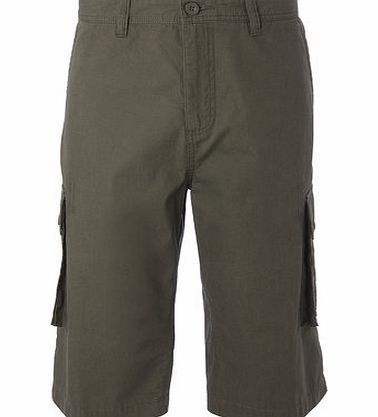 Bhs Khaki Cargo Cropped Trousers, Green BR57M01GGRN
