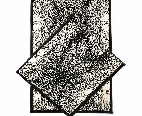 Knitted animal print bath and pedestal mat