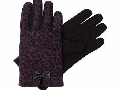 Bhs Ladies Purple Leopard Glove, purple 6609160924