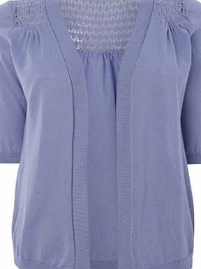 Bhs Lavender Pointelle Back Cardigan, Lavender