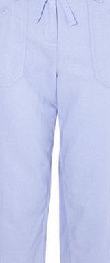 Bhs Lavender Ruched Hem Linen Blend Crop Trouser,