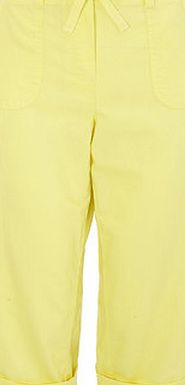 Bhs Lemon Cotton Crop Trousers, lemon 2207680088