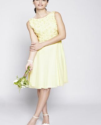 Bhs Lemon Rosie Short Bridesmaid Dress, pale yellow