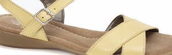 Bhs Lemon Wide Fit Cross Over Comfort Sandals, lemon