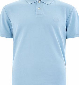 Bhs Light Blue Plain Cotton Pique Polo Shirt, Blue