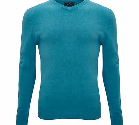 Light Blue Supersoft V Neck, MID BLUE BR53A06FBLU