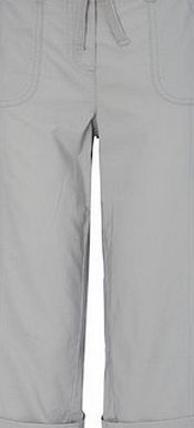 Bhs Light Grey Cotton Crop Trousers, light grey