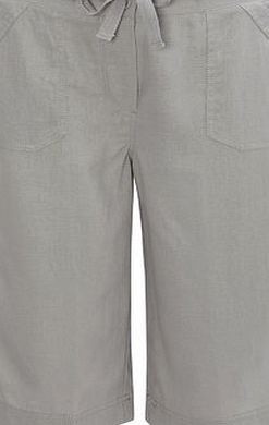 Bhs Light Grey Linen Blend Knee Shorts, light grey