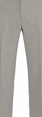 Bhs Light Grey Linen Look Regular Fit Trousers, Grey