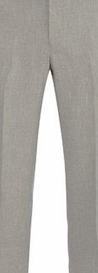Bhs Light Grey Linen Look Regular Fit Trousers, Grey