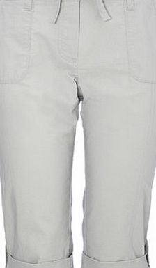 Bhs Light Grey Petite Cotton Crop Trouser, light