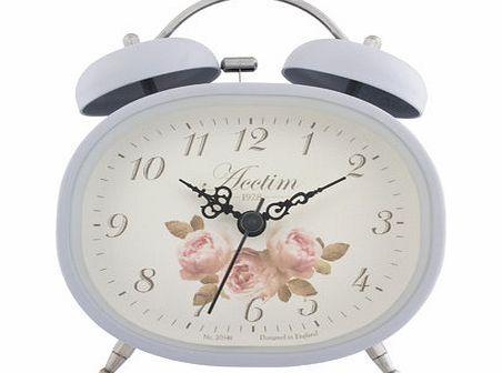 Bhs Light Grey Rose Alarm Clock, light grey