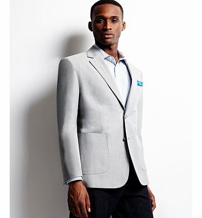 Bhs Light Grey Tailored Fit Textured Blazer, Grey