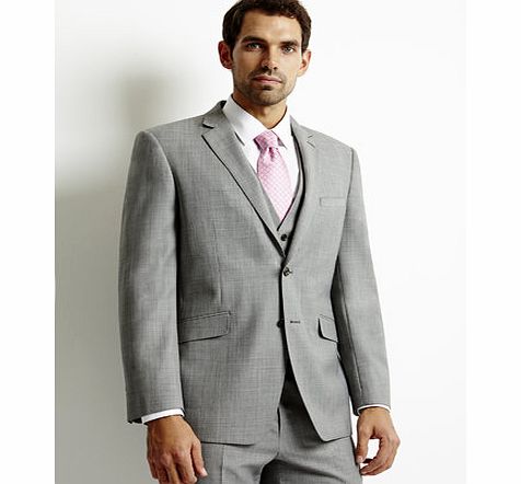 Bhs Light Grey Tailored Fit with Wool Suit Jacket,