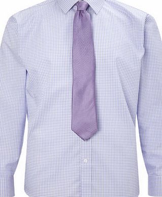 Bhs Lilac and Blue Gingham Check Regular Fit Long
