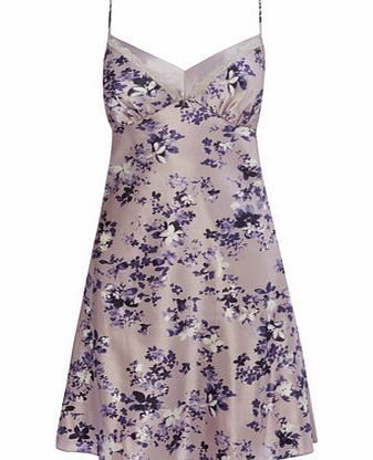 Lilac Crystal Champagne Printed Short Chemise,