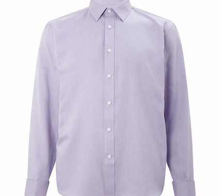Bhs Lilac Herringbone Double Cuff Shirt, Purple