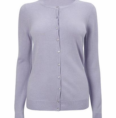 Bhs Lilac Marl Supersoft Crew Cardigan, lilac marl