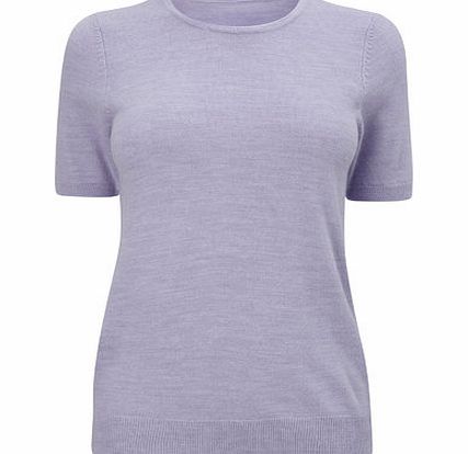 Bhs Lilac Marl Supersoft Short Sleeve Crew Jumper,