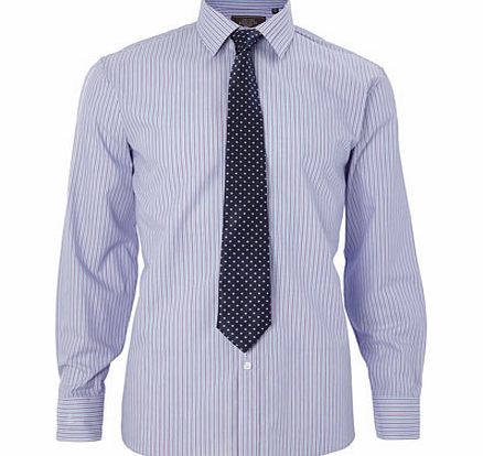 Lilac Striped  Plain Twin Pack Shirts, Purple