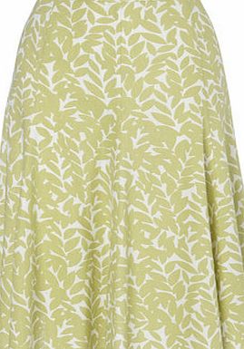 Bhs Lime Linen Leaf Print Midi Skirt, lime 356666253