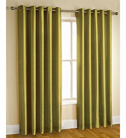 Bhs Lime silk effect eyelet curtain range, lime