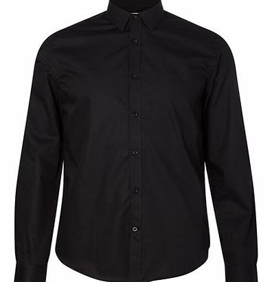 Limehaus Black Super Slim Shirt, Black BR66R01EBLK